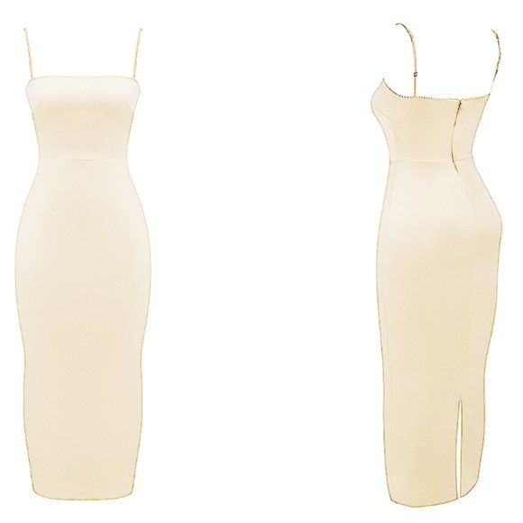 HOUSE OF CB 'Costanza' Vintage Cream Maxi Dress NWOT - Picture 6 of 13